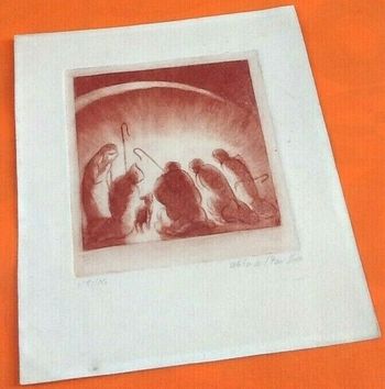 Dessin Sanguine Scène Religieuse Atelier de l' Eau Vive N° 86 / 250