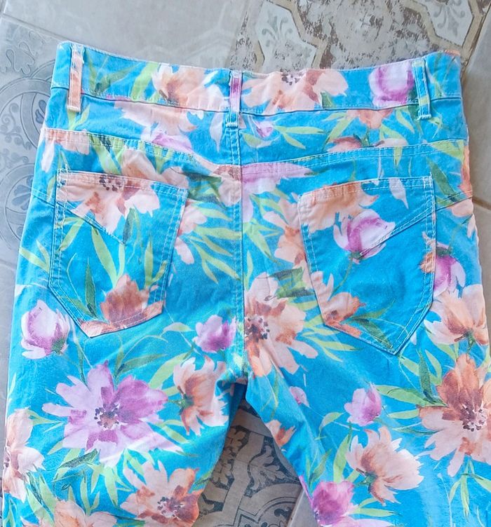 Pantalon à fleurs "Made in Italy" taille L - photo numéro 3