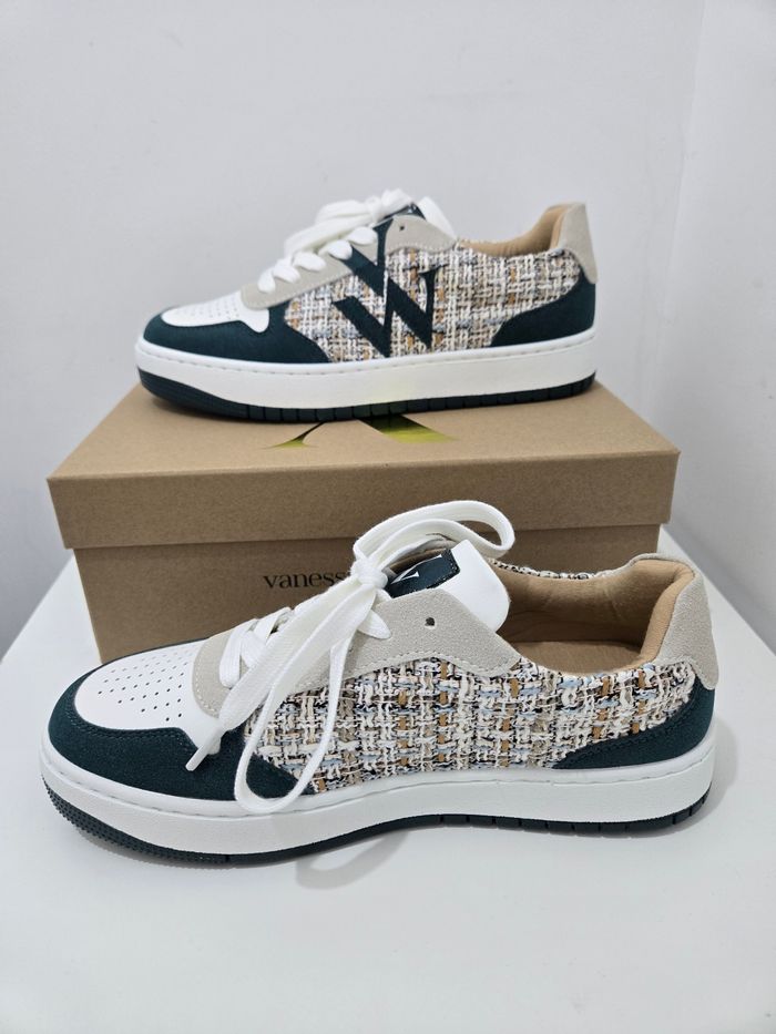 Basket femme Vanessa Wu taille 38 modèle ilyana neuves authentique blanc vert - photo numéro 2