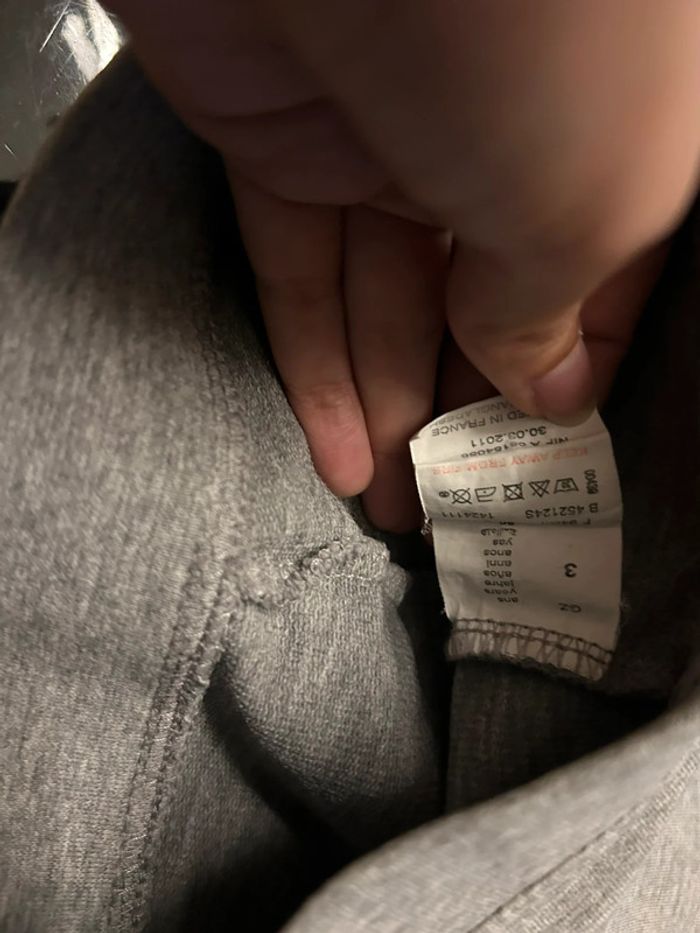 Pantalon élastique gris Lisa rose 3 ans - photo numéro 4