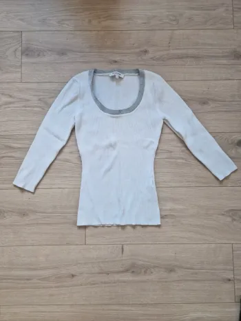 Pull blanc Morgan manches 3/4 taille M