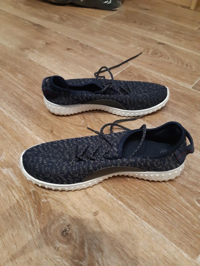 Baskets femme bleu et kaki - photo numéro 4