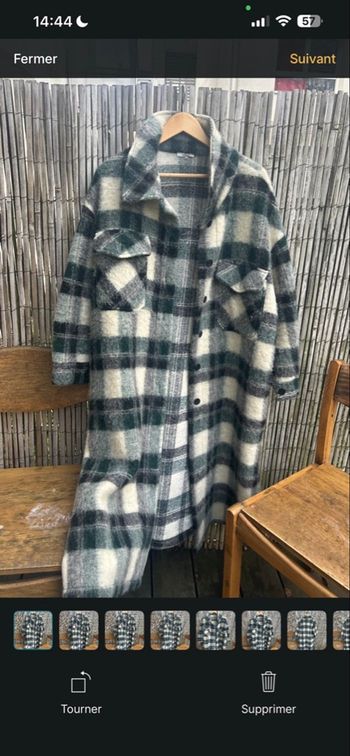 Veste longue a carreaux 