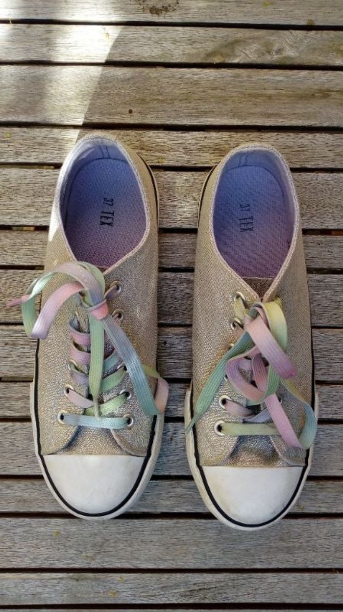 Baskets en toile argenté 37 tex