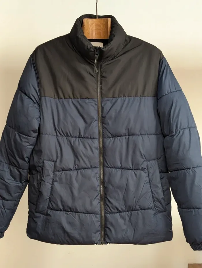 Doudoune bicolore bleu marine et noire Jack & Jones homme taille M