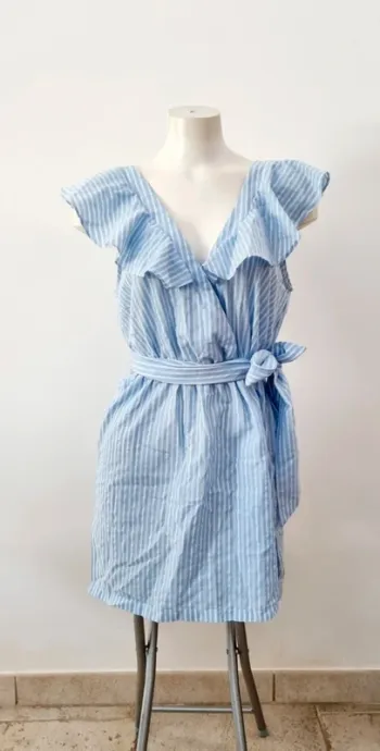 Robe courte bleues blanches rayées asos 40