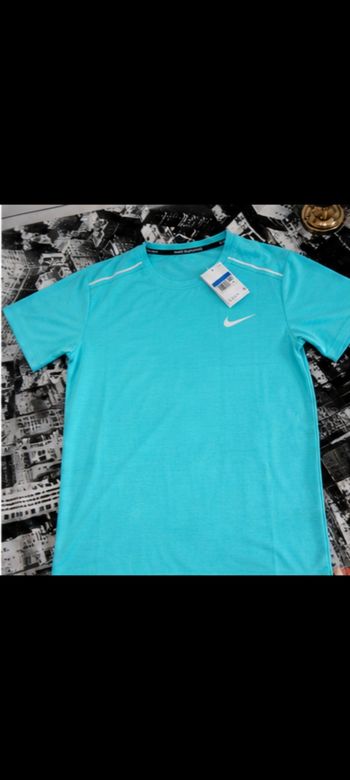 Tee shirt nike running bleu turquoise taille M
