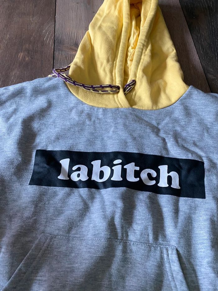 Sweat à capuche Undiz taille M jaune et gris Labitch - photo numéro 2