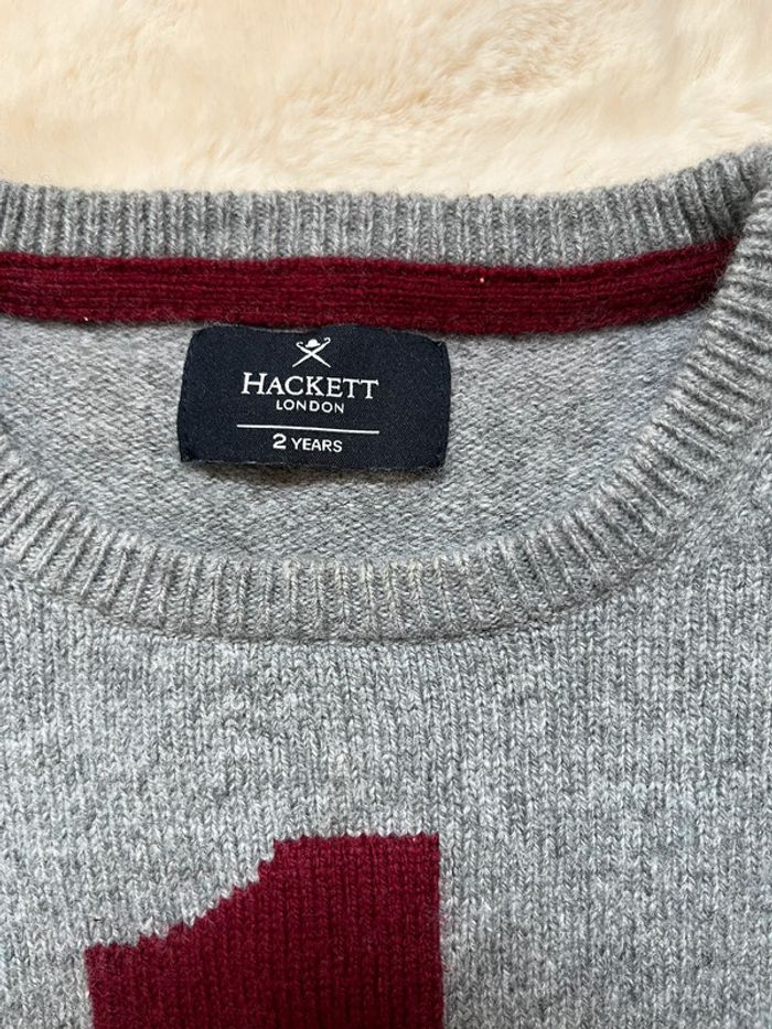 pull Hackett gris et rouge - 2 ans - photo numéro 3