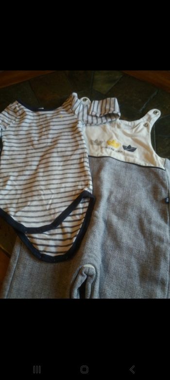 Ensemble salopette body marin