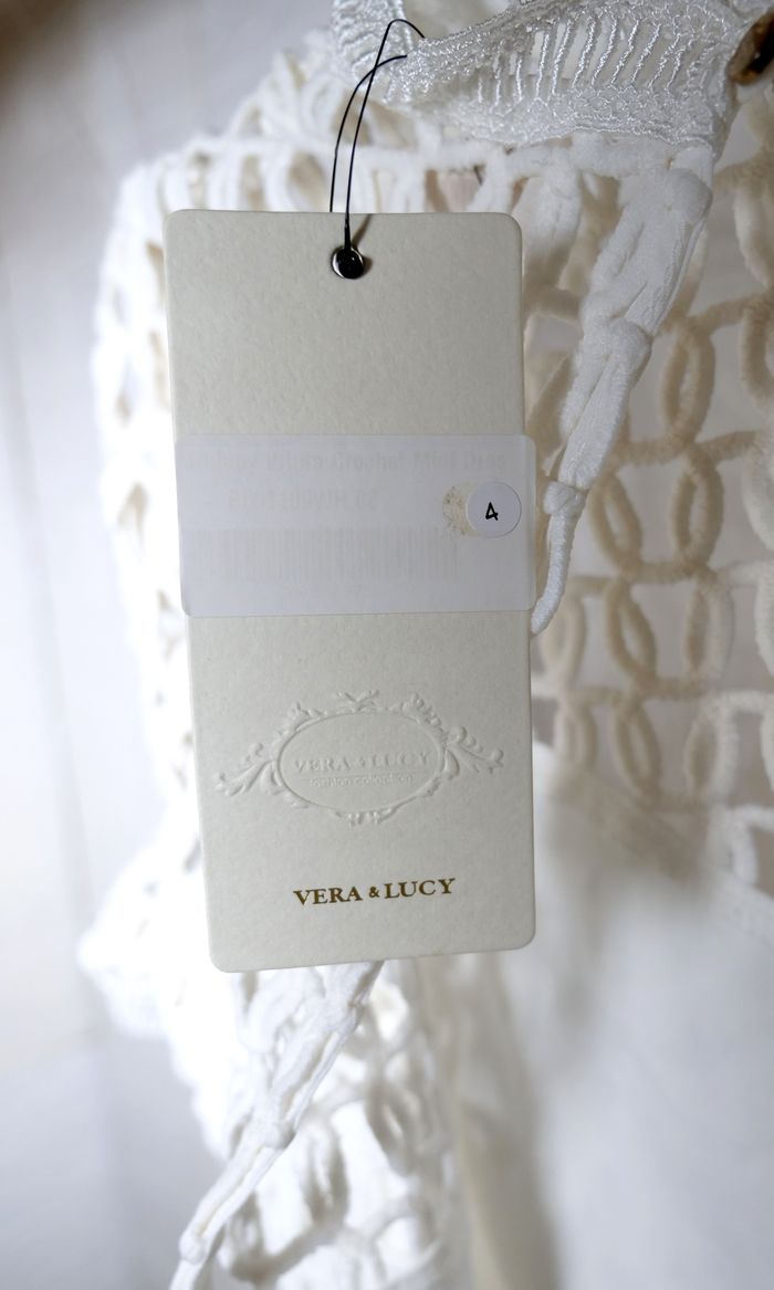 Vera & Lucy - Quiney - Robe Mi-Longue au Crochet - Ecru/Blanc - Femme Taille S - Neuve - photo numéro 4