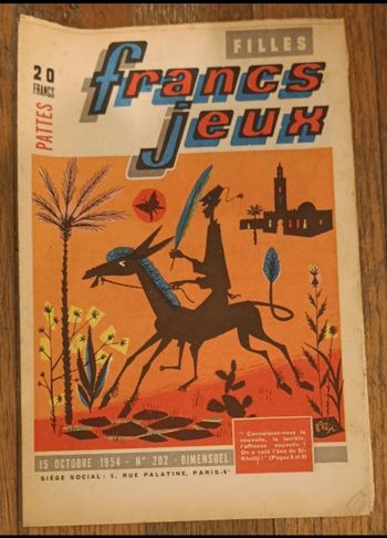 Ancien journal Francs jeux Filles N°202 1954 vintage