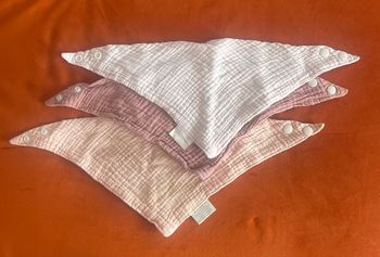 Lot de 3 bavoirs en coton