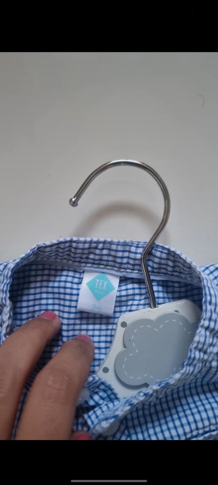 Chemise à carreaux bébé taille 3 mois - photo numéro 2