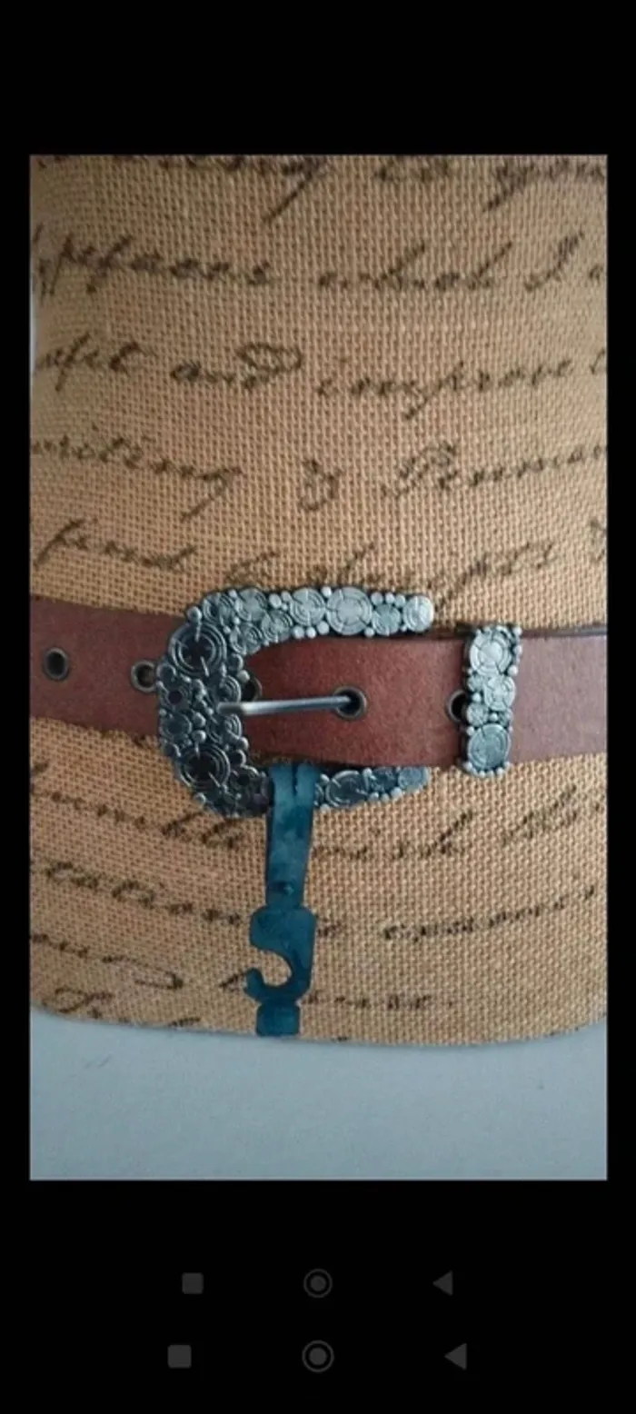 Ceinture trois rangs marron 85 cm - photo numéro 3