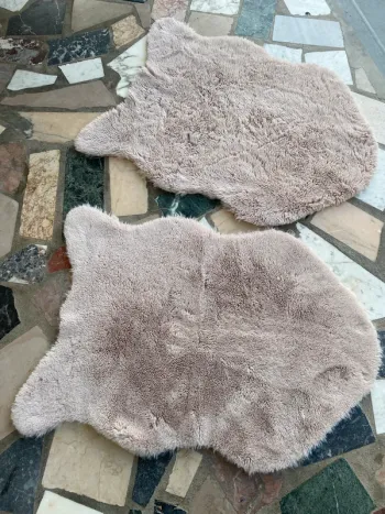 Lot de 2 tapis en fausse fourrure
