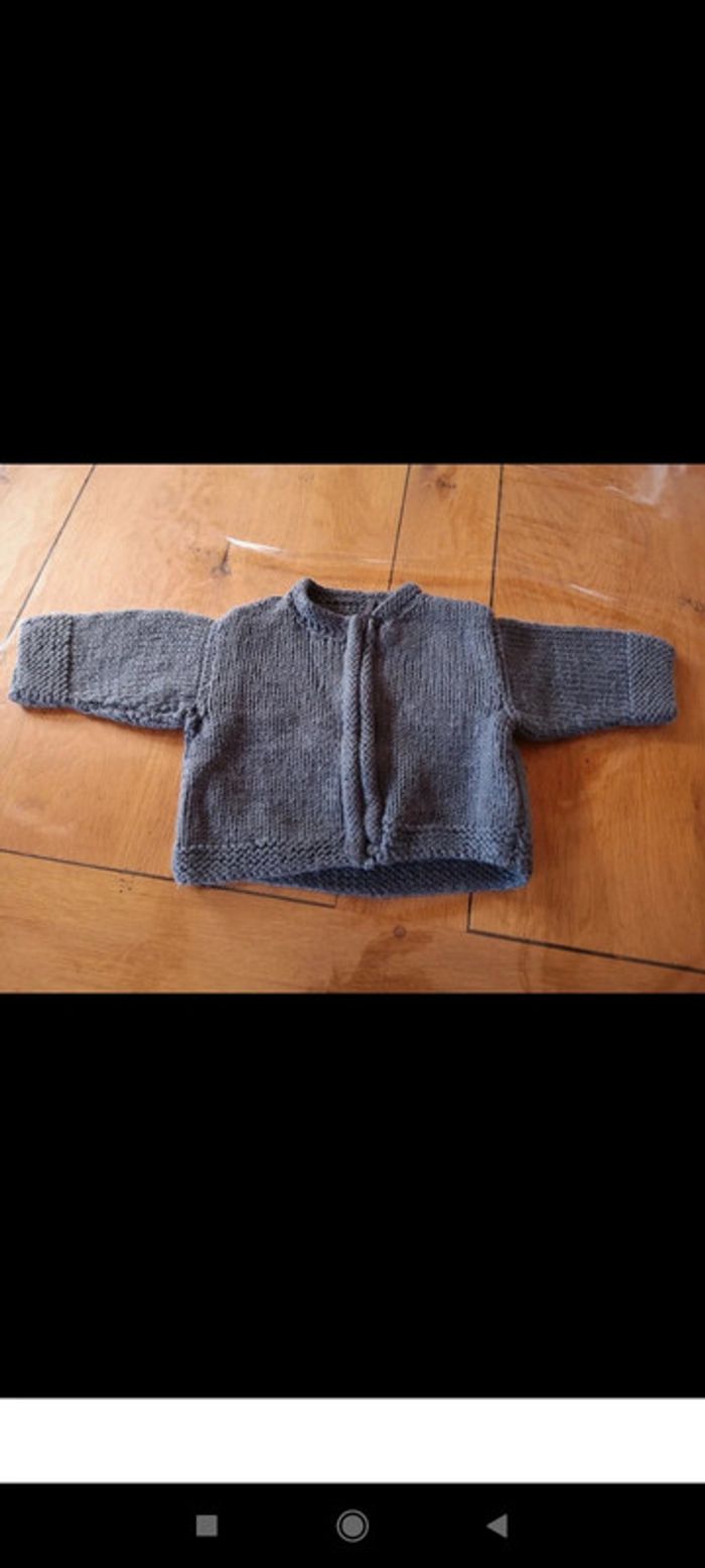 Gilet zippé grosses mailles 3 mois - photo numéro 2