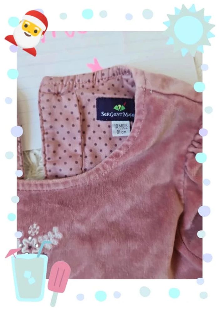 Robe velour sergent major vieux rose 18 mois lavé une fois jamais porté - photo numéro 5