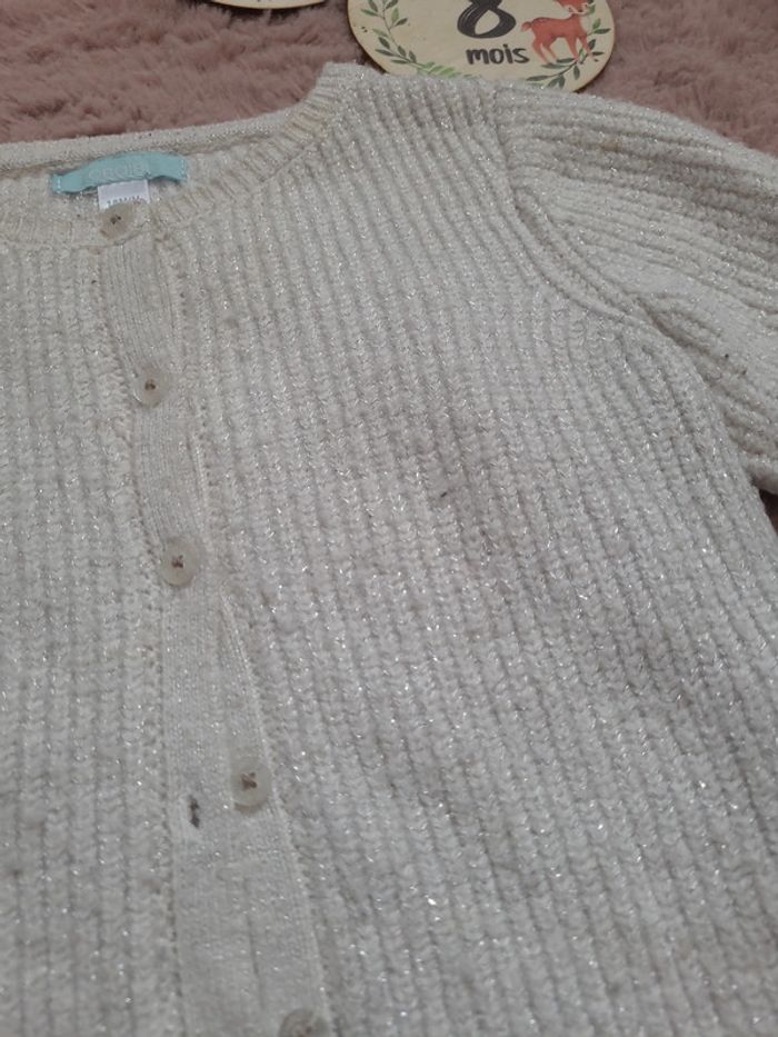 Gilet épais blanc pailleté - photo numéro 2