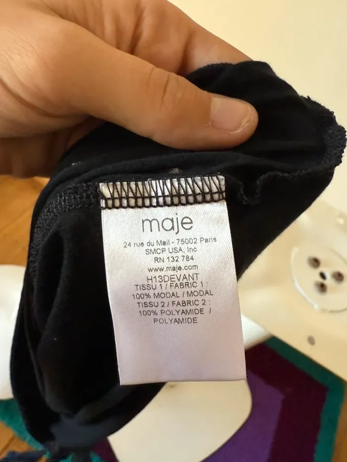 T- shirt Maje en très bon état taille 1 noir - photo numéro 7