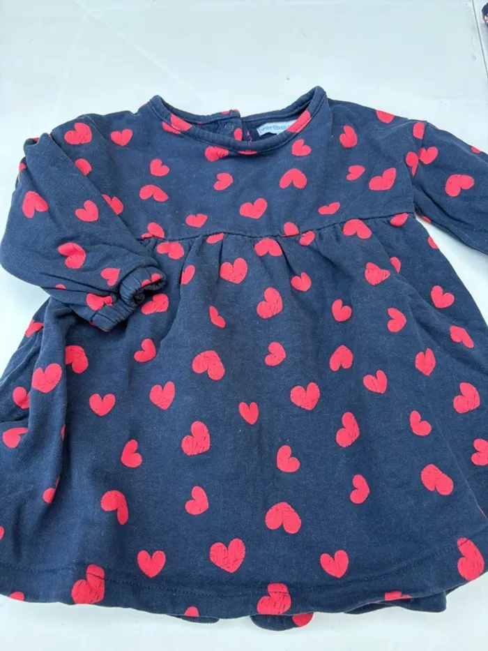 Robe marine cœurs vertbaudet 18 mois