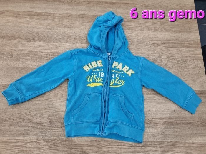 Cardigan/Gilet à capuche Gemo bleu turquoise 6 ans - Style sport/détente