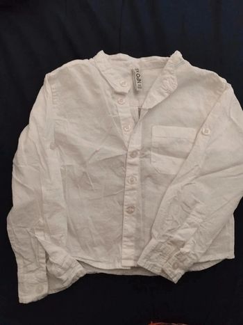 Chemise blanche col mao 3 ans