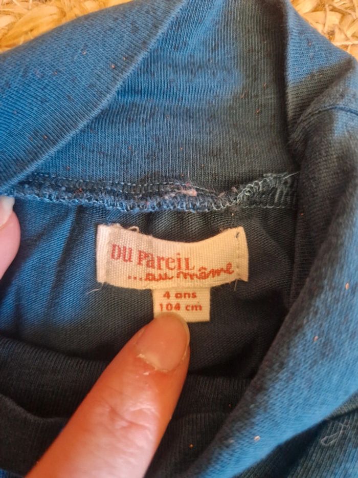 Lot de 2 hauts à manches longues col rouler bleu fille sergent major et du pareil au même 4 ans - photo numéro 8