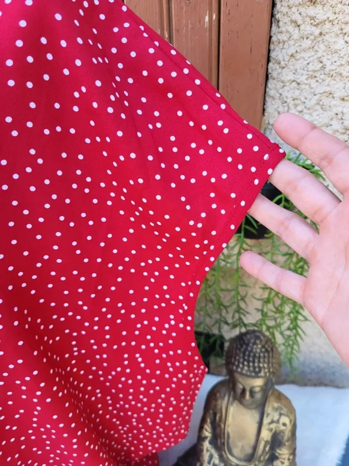 Blouse fluide à pois rouge blanc shein taille 52 - photo numéro 6