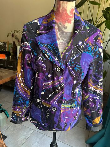 Veste blazer coloré - violet en coton taille 36 - style desigual