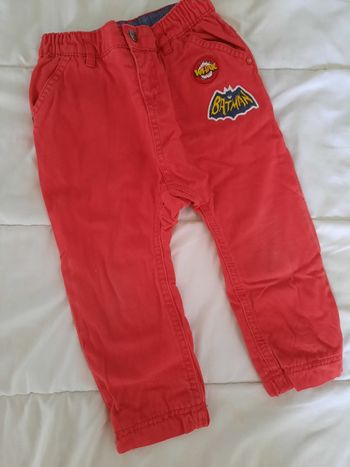 Pantalon velours rouge Batman 23M