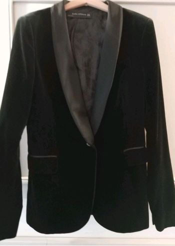 Blazer noir en velour Zara 