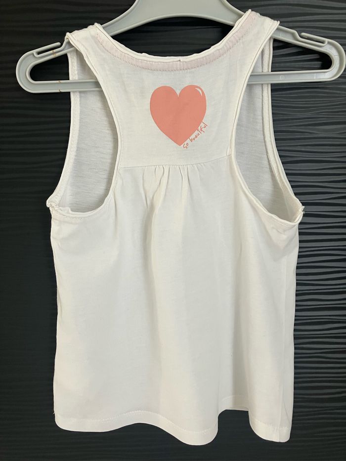 2 débardeurs blanc et parme Vertbaudet 5 ans - photo numéro 3
