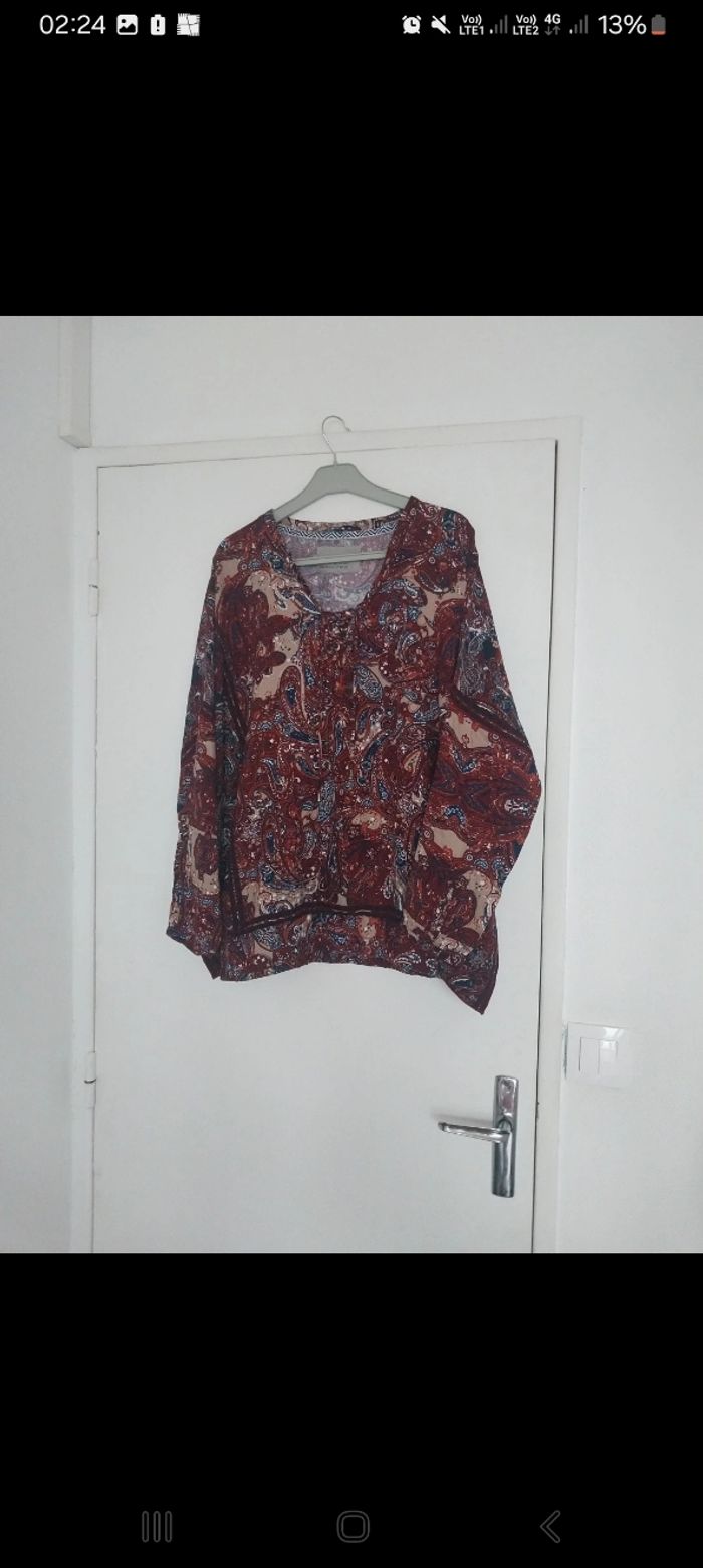 Blouse bordeaux  taille unique - photo numéro 2