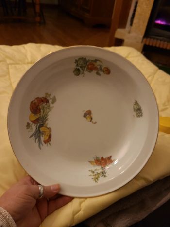 plat creux de service décor légumes