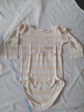 Body rayé jaune et blanc motif écriture