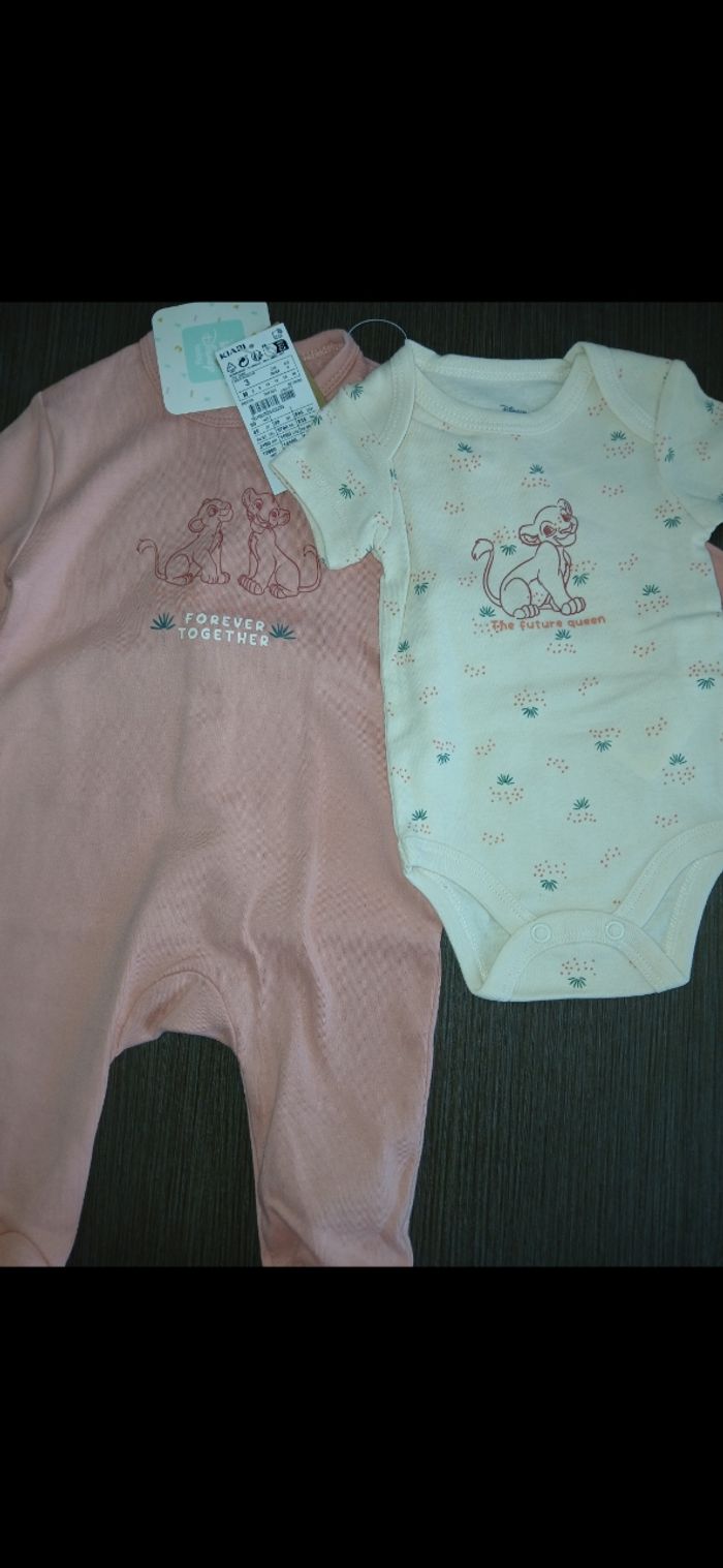 Bodie et pyjamas fille en coton disney 60 cm 3 mois - photo numéro 2