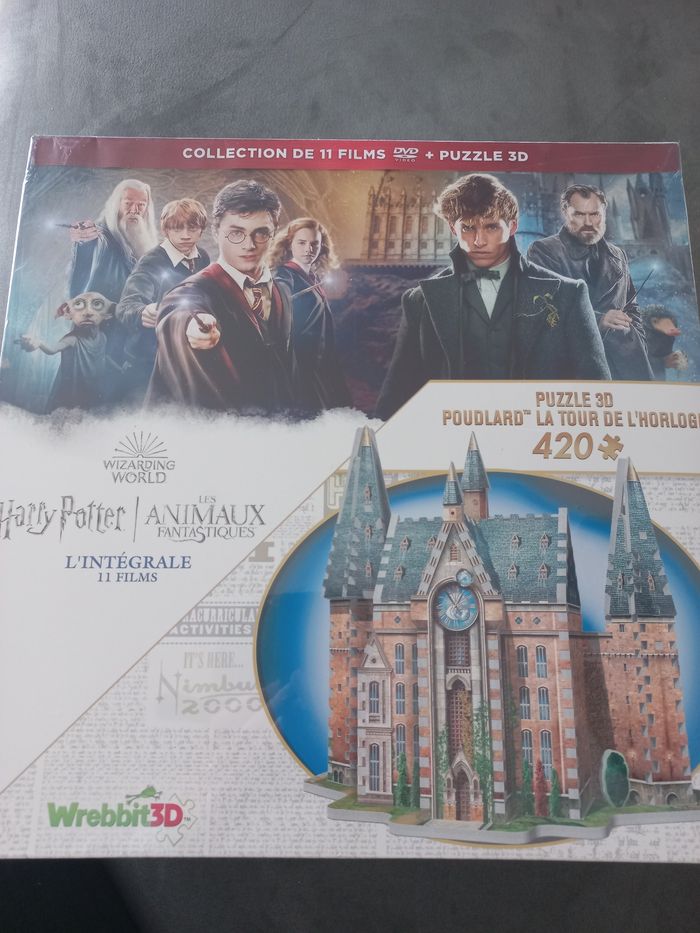 Collection intégrale 11 films dvd harry potter animaux fantastiques + puzzle 3d poudlard