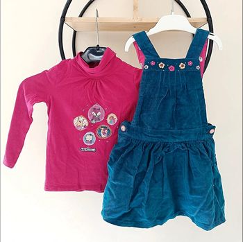 2 ans ensemble sergent major teeshirt et robe côtelée 92 cm