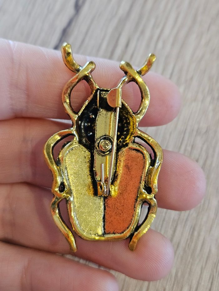 Broche scarabée,  effet vintage - photo numéro 2