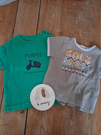 Lot 2 tee-shirt 6 mois
