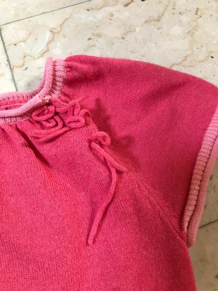 Robe rose foncé en lainage pour fillette 4 Ans - photo numéro 4