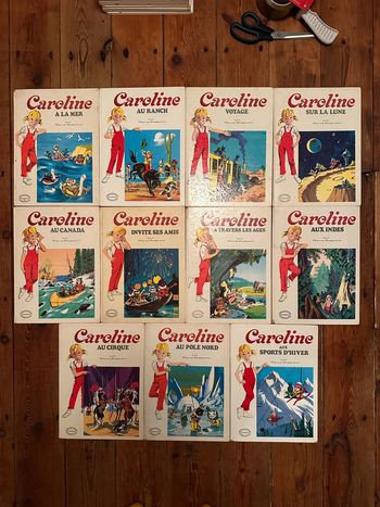 Lot de 11 livres bd Caroline anciens vintage Pierre Probst blancs grands albums Hachette