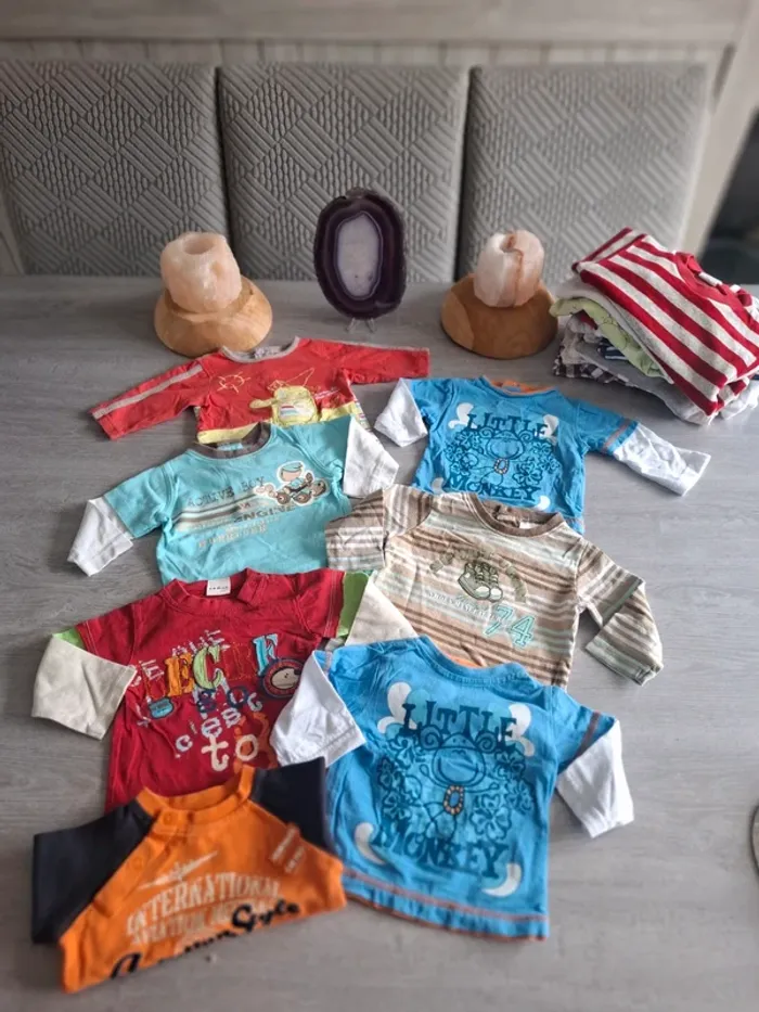 T-shirt manches longues taille 24 mois - lot de 12 - photo numéro 2