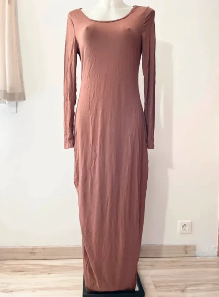 Robe longue marron