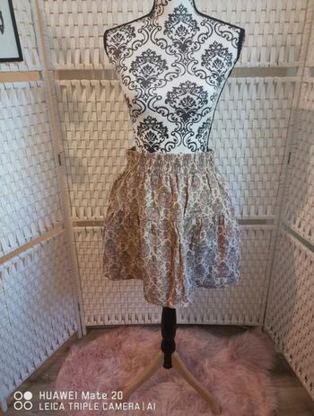 💕 Jolie Mini-jupe taille haute à motifs paisley- Style bohème chic femme TL / 40 étam 💕