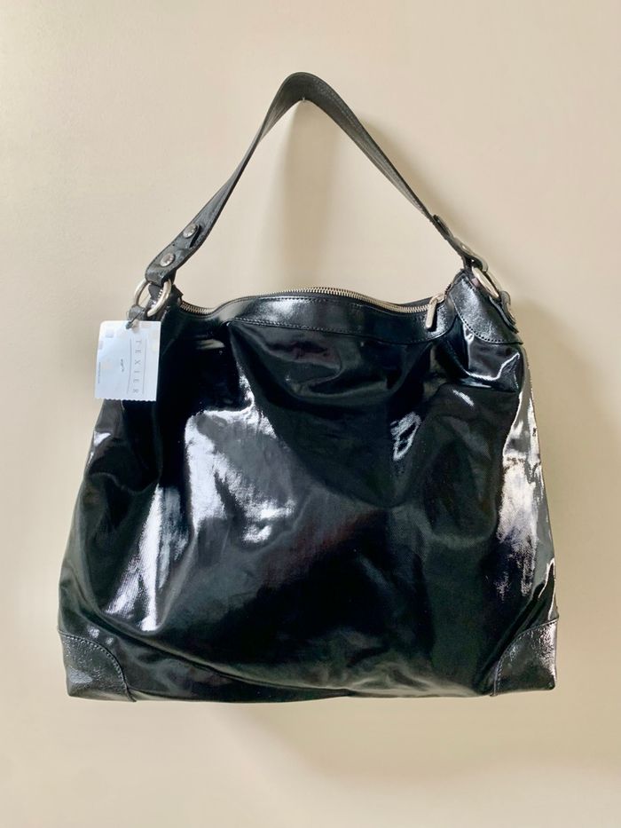 Sac noir vernis Texier neuf