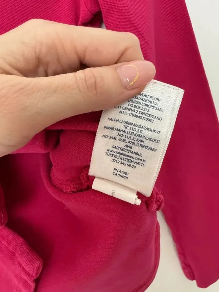 Polo Polo Ralph Lauren fille 6 ans fuchsia parfait état longues manches - photo numéro 4