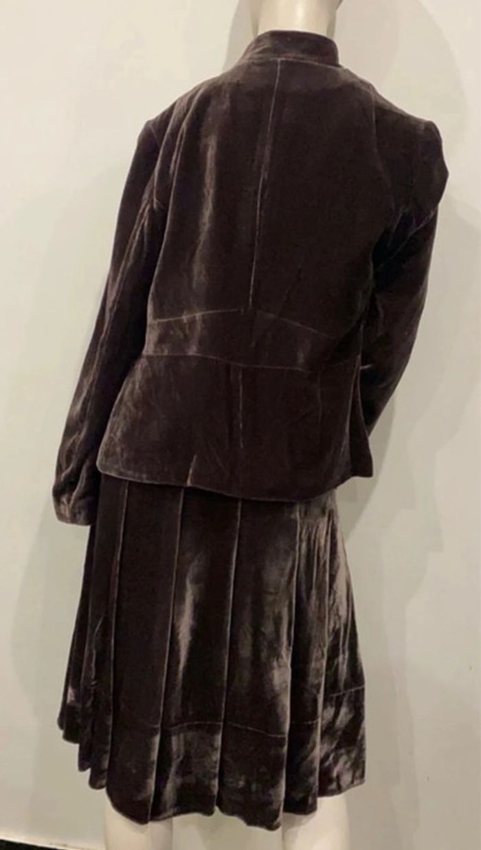 Magnifique ensemble veste et jupe neuf soyeux marron Autre Ton taille 40 - photo numéro 2