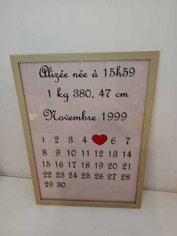 Cadre naissance format A4